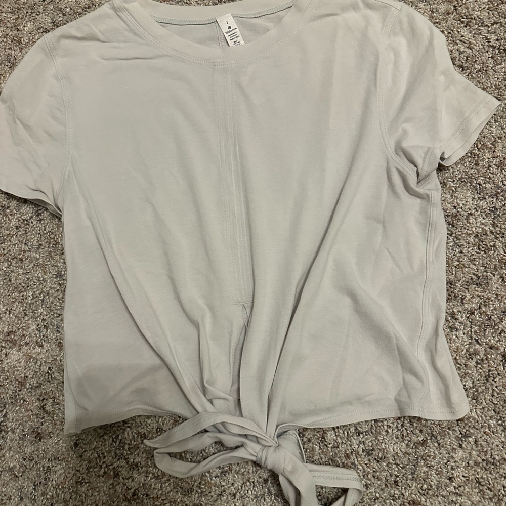 Women's Gray Tie-Front Top